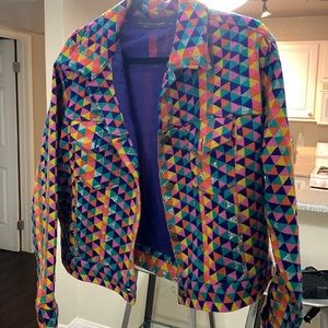 Revolve -House of Harlow 1960 rainbow checkered jacket.